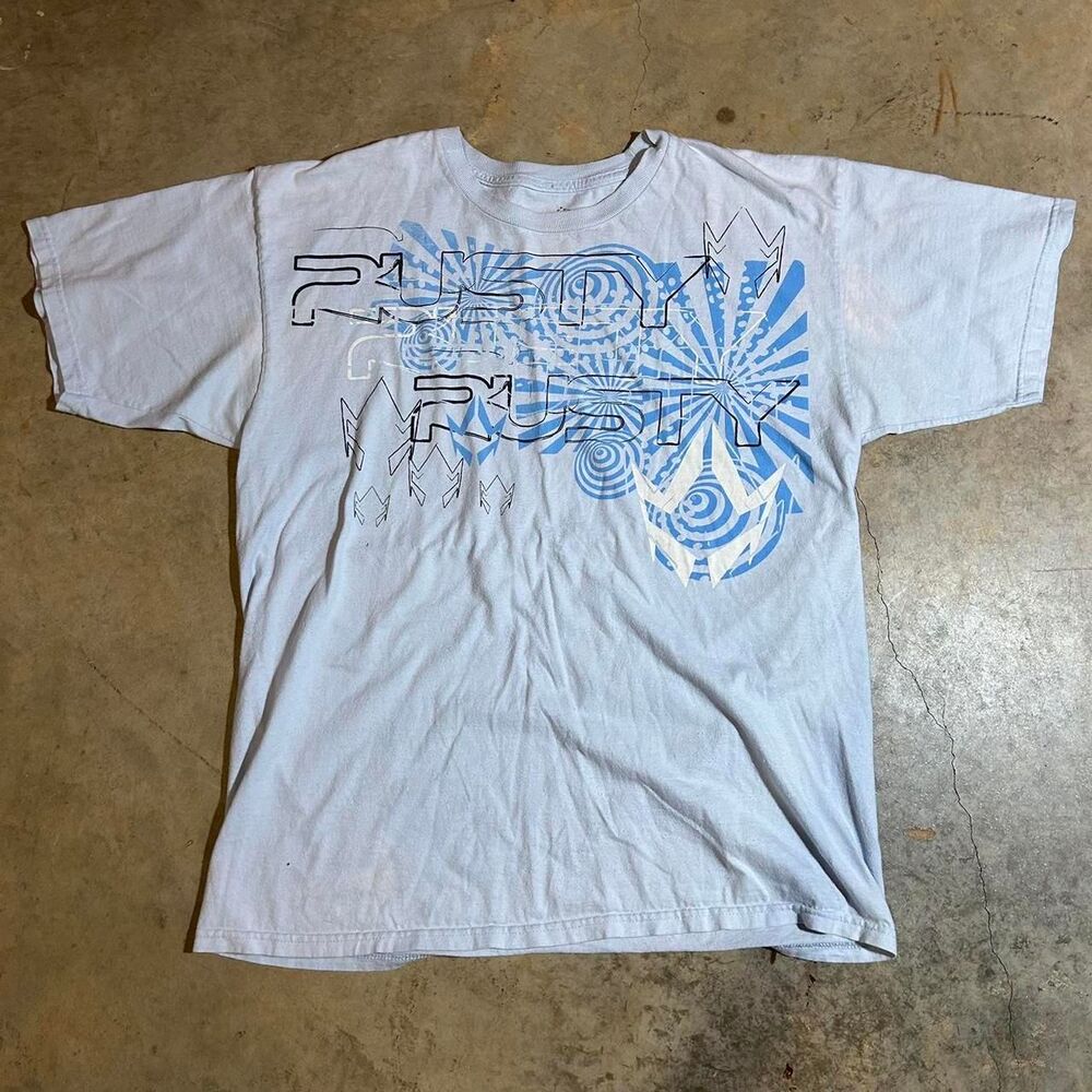 Rusty Men's Blue and Grey T-shirt